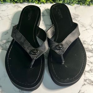 Coach leather flip flops size 8